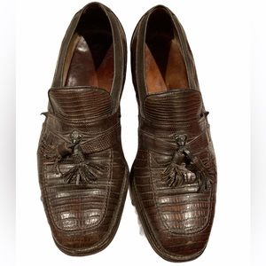 Allen Edmonds Ostendo Exotic Dark Brown Genuine Lizard - 10.5 C - Made in USA